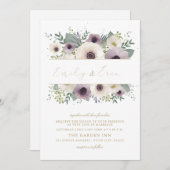 Aangepaste Anemone Bouquet Huwelijksuitnodiging Kaart (Voorkant / Achterkant)