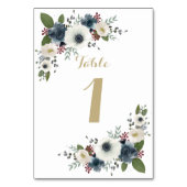 Aangepaste Anemoon Boeket Tafelnummer Kaart (Achterkant)