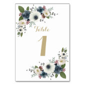 Aangepaste Anemoon Boeket Tafelnummer Kaart (Voorkant)