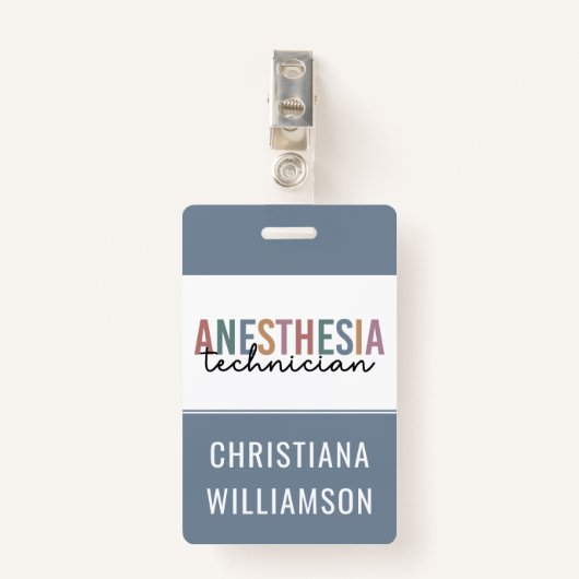 Aangepaste anesthesie Technicus Retro anesthesie Badge (Voorkant met clip)