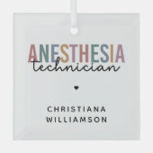 Aangepaste anesthesie Technicus Retro anesthesie Glas Ornament (Voorkant)
