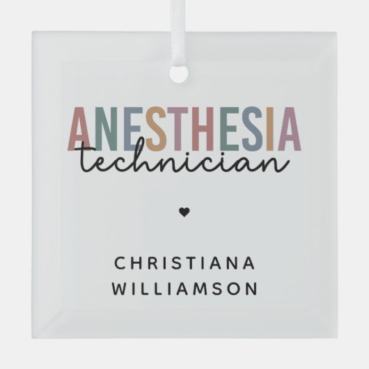 Aangepaste anesthesie Technicus Retro anesthesie Glas Ornament (Voorkant)