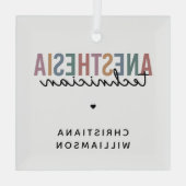 Aangepaste anesthesie Technicus Retro anesthesie Glas Ornament (Achterkant)