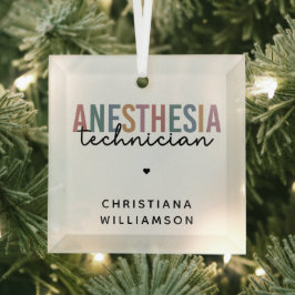 Aangepaste anesthesie Technicus Retro anesthesie Glas Ornament