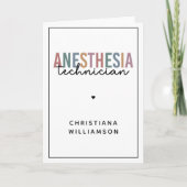Aangepaste anesthesie Technicus Retro anesthesie Kaart (Voorkant)