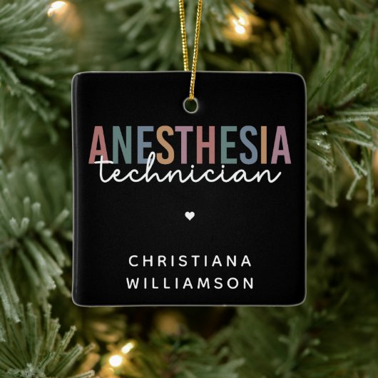 Aangepaste anesthesie Technicus Retro anesthesie Keramisch Ornament (Boom)