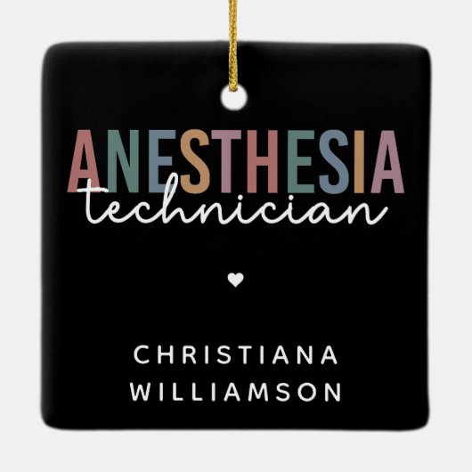 Aangepaste anesthesie Technicus Retro anesthesie Keramisch Ornament (Achterkant)
