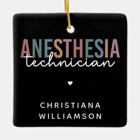 Aangepaste anesthesie Technicus Retro anesthesie Keramisch Ornament (Voorkant)