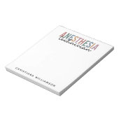 Aangepaste anesthesie Technicus Retro anesthesie Notitieblok (Linkerzijde)