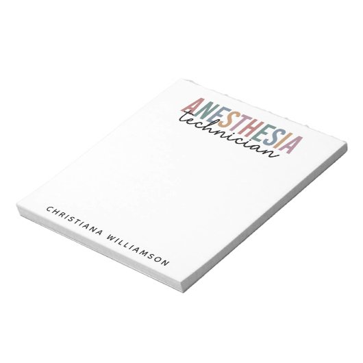 Aangepaste anesthesie Technicus Retro anesthesie Notitieblok (Linkerzijde)