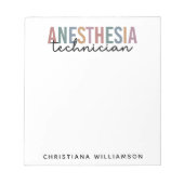 Aangepaste anesthesie Technicus Retro anesthesie Notitieblok (Voorkant)