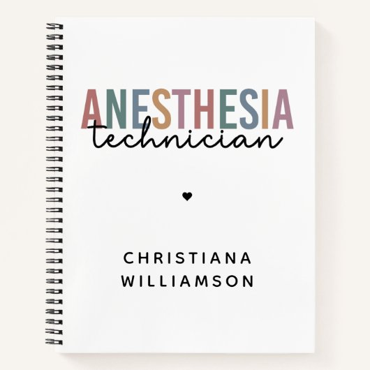 Aangepaste anesthesie Technicus Retro anesthesie Notitieboek (Voorkant)