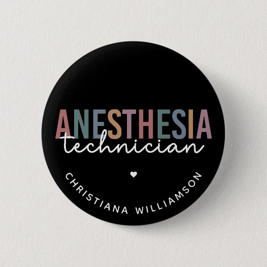 Aangepaste anesthesie Technicus Retro anesthesie Ronde Button 5,7 Cm (Voorkant)