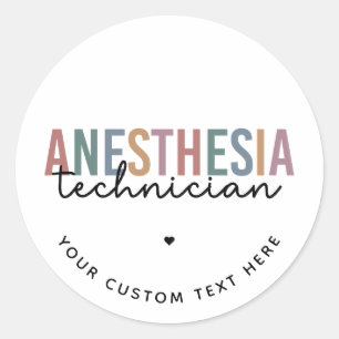 Aangepaste anesthesie Technicus Retro anesthesie Ronde Sticker