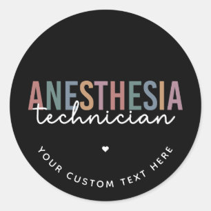 Aangepaste anesthesie Technicus Retro anesthesie Ronde Sticker