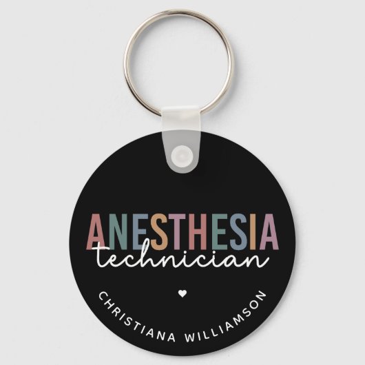 Aangepaste anesthesie Technicus Retro anesthesie Sleutelhanger (Voorkant)