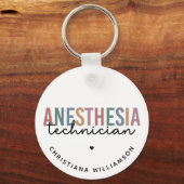 Aangepaste anesthesie Technicus Retro anesthesie Sleutelhanger (Achterkant)