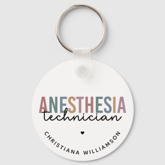 Aangepaste anesthesie Technicus Retro anesthesie Sleutelhanger (Achterkant)