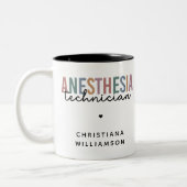 Aangepaste anesthesie Technicus Retro anesthesie Tweekleurige Koffiemok (Links)