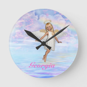 Aangepaste Angel Sky-wandklok Ronde Klok