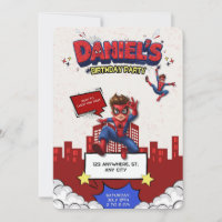 Aangepaste Anime Spider-Man Verjaardagsuitnodiging