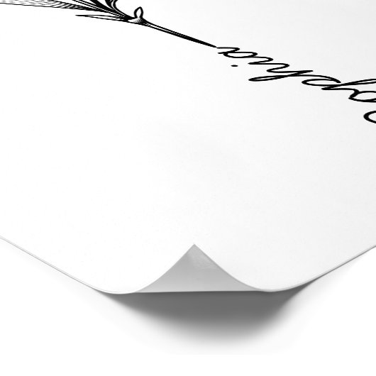 Aangepaste anjer Geboorte Bloem Tattoo met Naam Poster (Hoek)