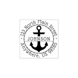 Aangepaste anker familienaam retouradres rubberstempel