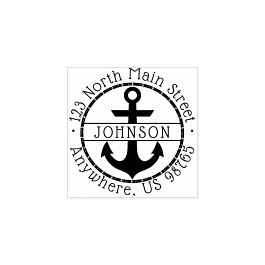 Aangepaste anker familienaam retouradres rubberstempel (Afrduk)