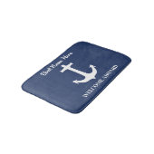Aangepaste anker marine Blue Bath Mat Boat Name We (Gekanteld)