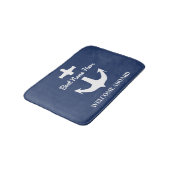 Aangepaste anker marine Blue Bath Mat Boat Name We (Gekanteld)