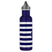Aangepaste anker op Navy Blue en White Striped Waterfles (Links)
