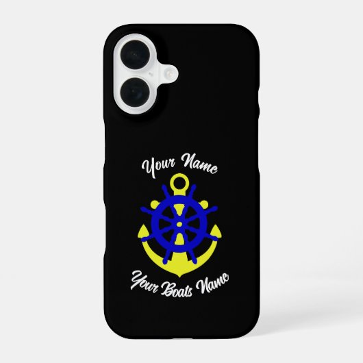 Aangepaste anker voor bootbemanning iPhone 16 hoesje (Achterkant)