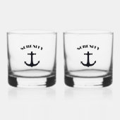 Aangepaste anker voor bootnaam whisky glas (Voorkant)