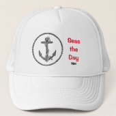 Aangepaste anker "Zeeen de dag" Trucker Pet (Voorkant)