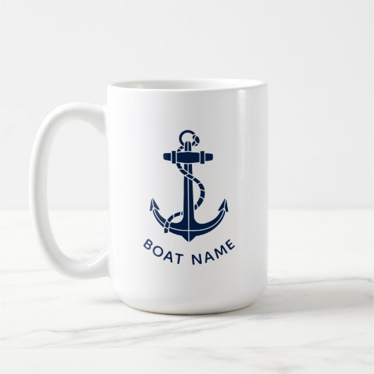 Aangepaste ankerboot voor strandtrip koffiemok (Links)