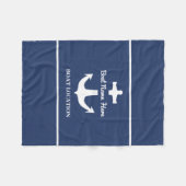Aangepaste ankerplaats blauwe bootnaam fleece deken (Voorkant (Horizontaal))