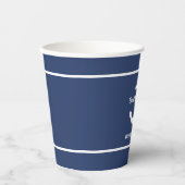 Aangepaste ankerplaats blauwe bootnaam papieren bekers (Voorkant)