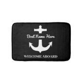 Aangepaste ankerplaats zwarte bath Mat Boat Name W (Voorkant)