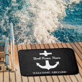 Aangepaste ankerplaats zwarte bath Mat Boat Name W