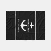 Aangepaste ankerplaats zwarte bootnaam fleece deken (Voorkant (Horizontaal))