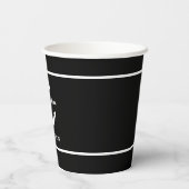 Aangepaste ankerplaats zwarte bootnaam papieren bekers (Achterkant)