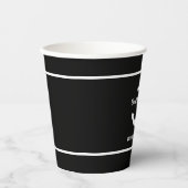 Aangepaste ankerplaats zwarte bootnaam papieren bekers (Voorkant)