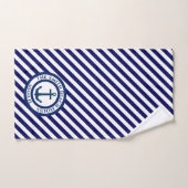 Aangepaste ankerstempel en diagonale strepen bad handdoek (Handdoek)