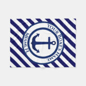 Aangepaste ankerstempel en diagonale strepen fleece deken (Voorkant (Horizontaal))