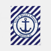 Aangepaste ankerstempel en diagonale strepen fleece deken (Voorkant)