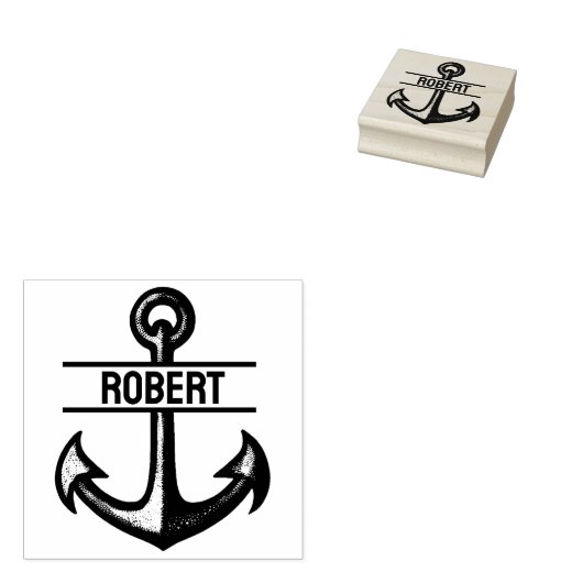 Aangepaste ankerstempel met aangepaste naam rubberstempel (Gestempeld)