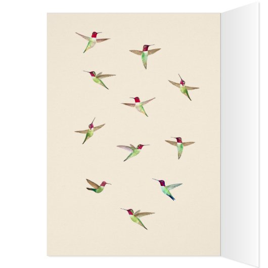 Aangepaste Anna Hummingbird Birthday Card (Binnen (Links))