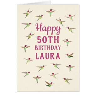 Aangepaste Anna Hummingbird Birthday Card
