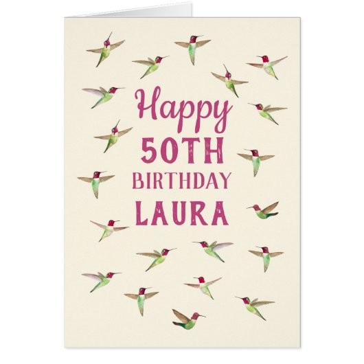 Aangepaste Anna Hummingbird Birthday Card (Voorkant)