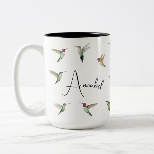 Aangepaste Anna's Hummingbird Two-Tone Coffee Mok (Links)